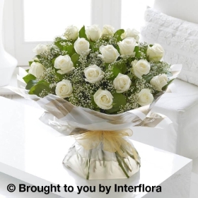 Heavenly White Rose Hand tied